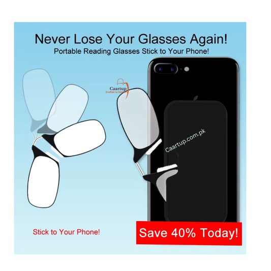 Caartup™ Ultra Thin Legless Clip Nose Portable Reading  Glass With Case